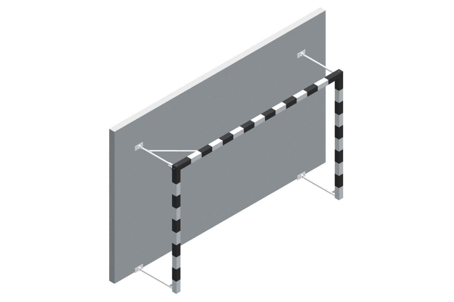 Powershot Handballtor - Wandmontiert, seitlich klappbar - Aluminium - machsport