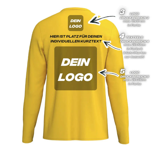 Erima Unisexlaufshirt Intro Funktionsteamshirt longsleeve, gelb – Rückansicht – S