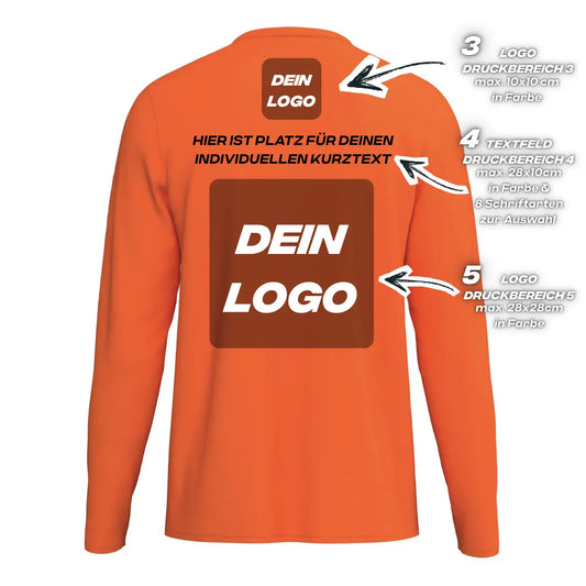 Erima Unisexlaufshirt Intro Funktionsteamshirt longsleeve, orange – Rückansicht – S