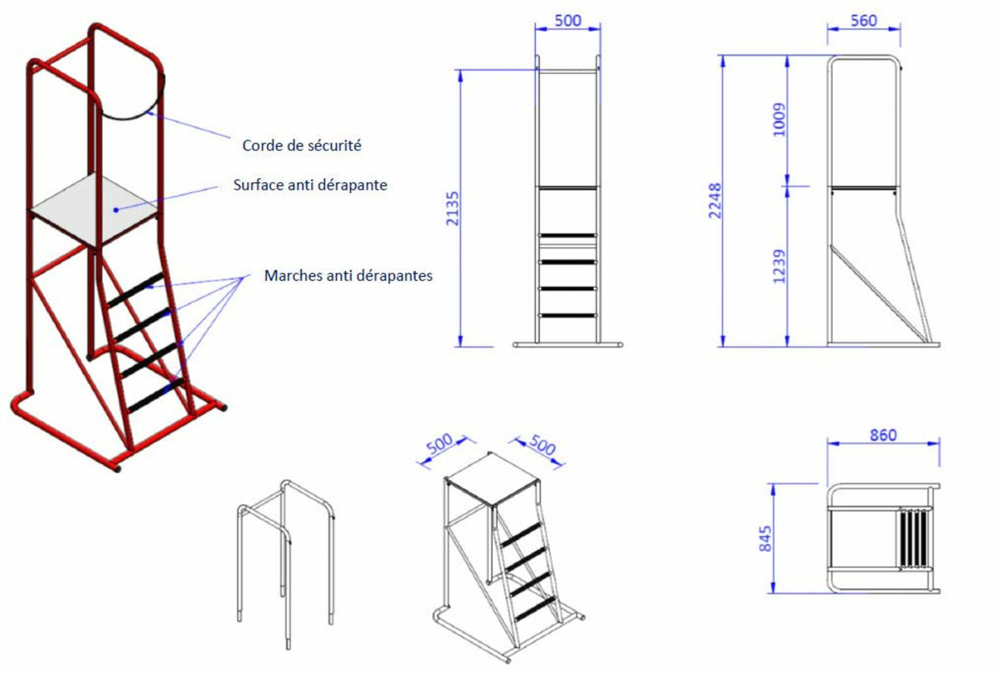 Powershot Volleybal- Schiedsrichterstuhl "Basic" - machsport