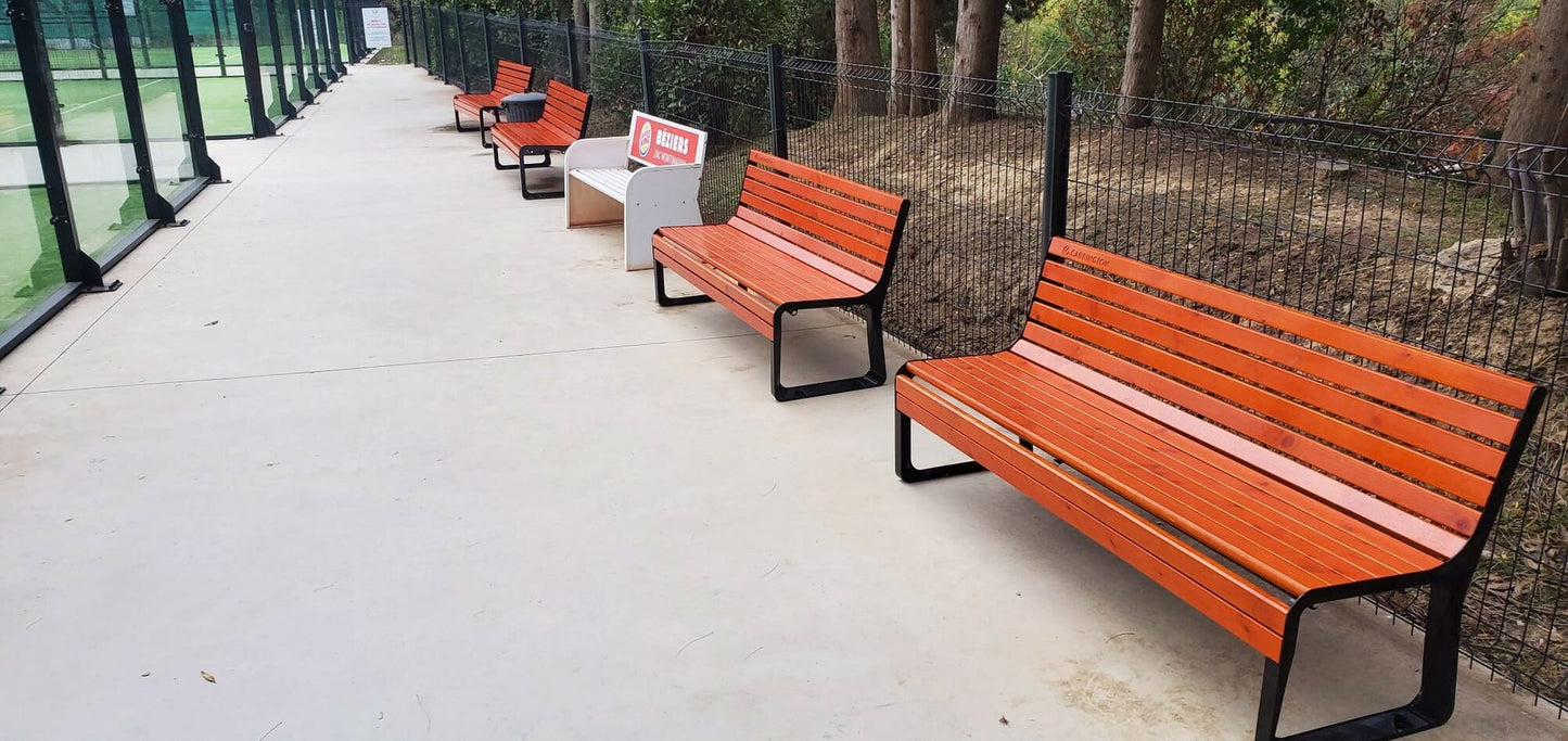 Powershot Premium-Tennisbank aus Holz mit Rückenlehne - 180 cm - machsport