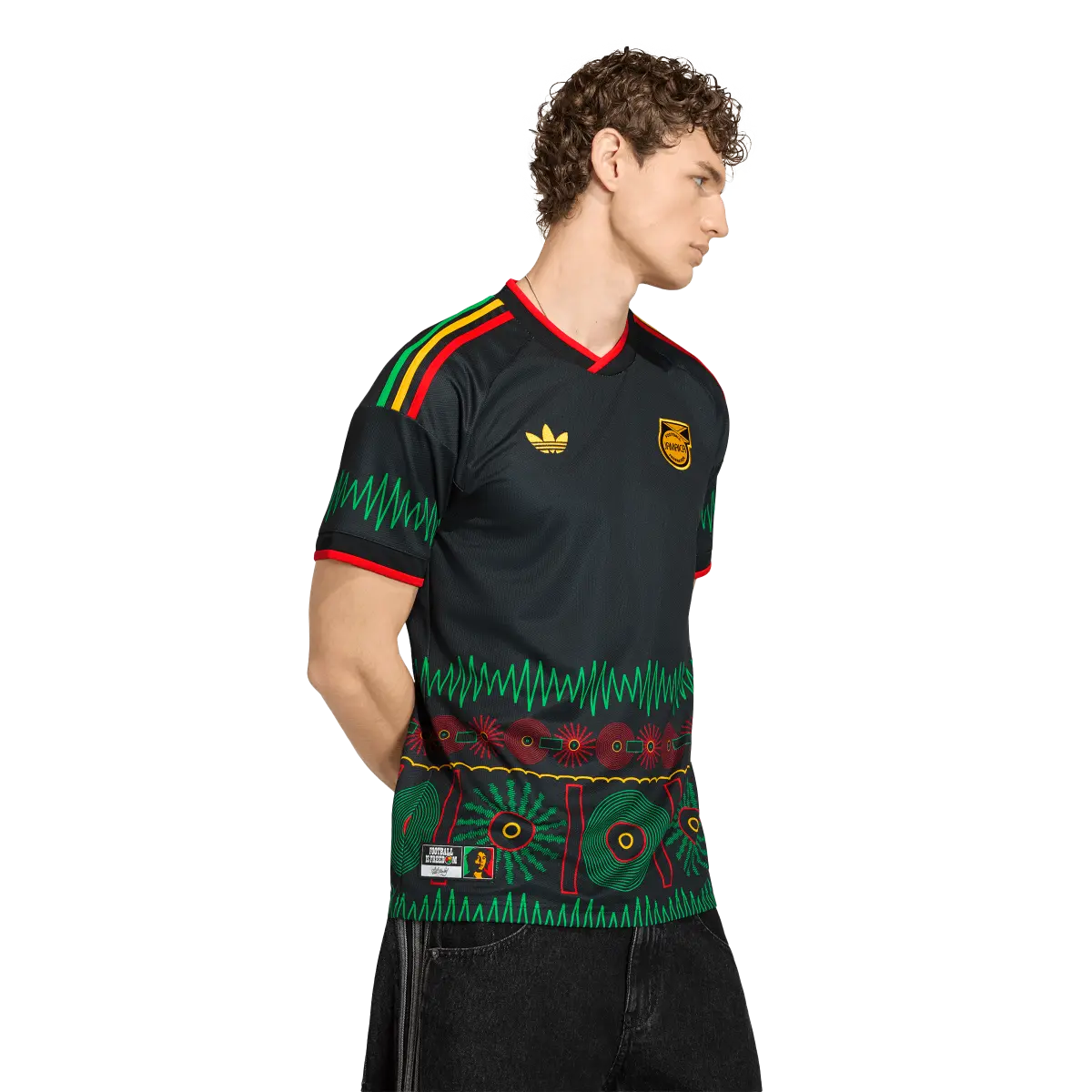 Jamaika Herrenfußballshirt Away Jersey 2026, Bob Marley Auswärtstrikot mit Climacool für Spiel und Fanmomente - machsport