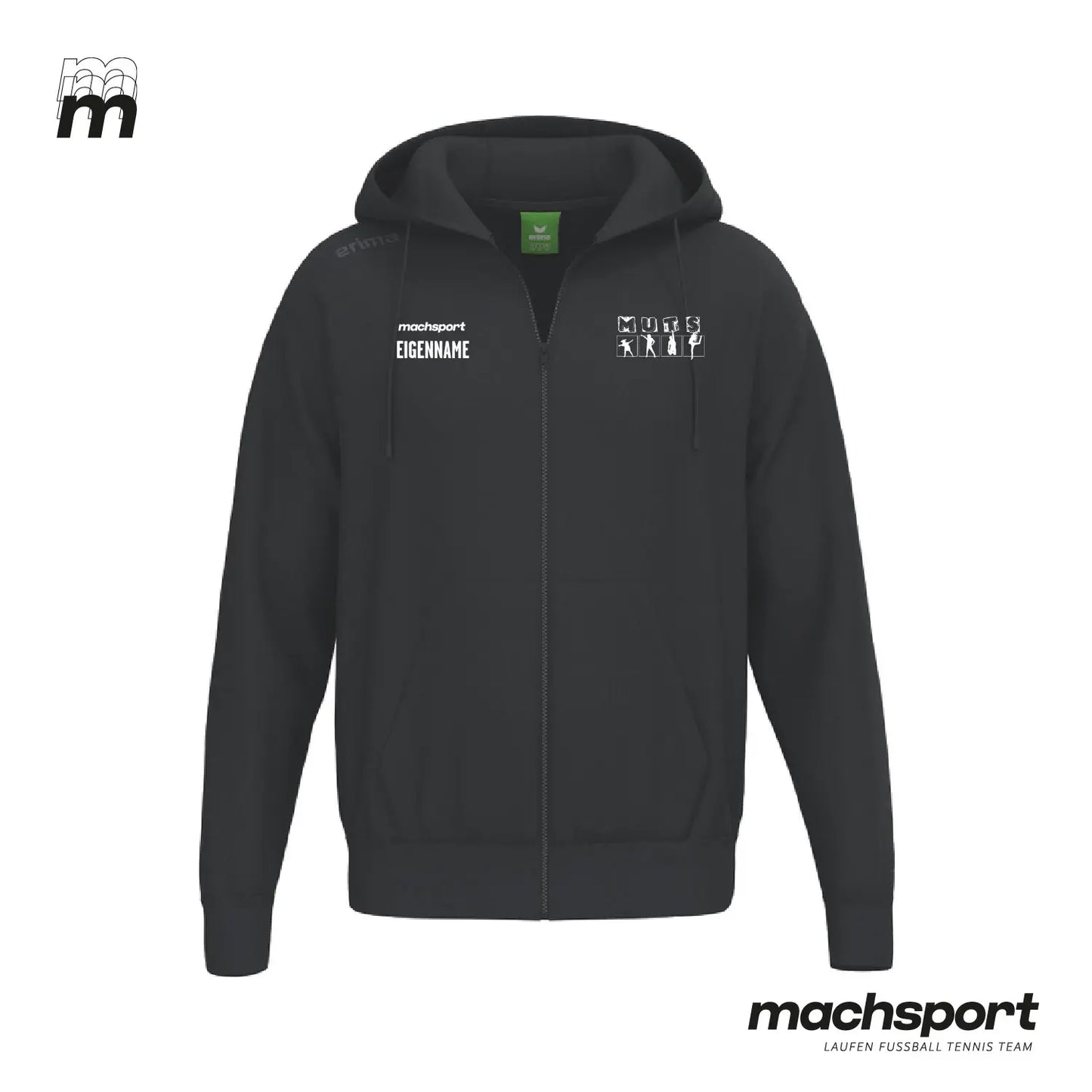 MUTS Zip-Hoodie schwarz - machsport
