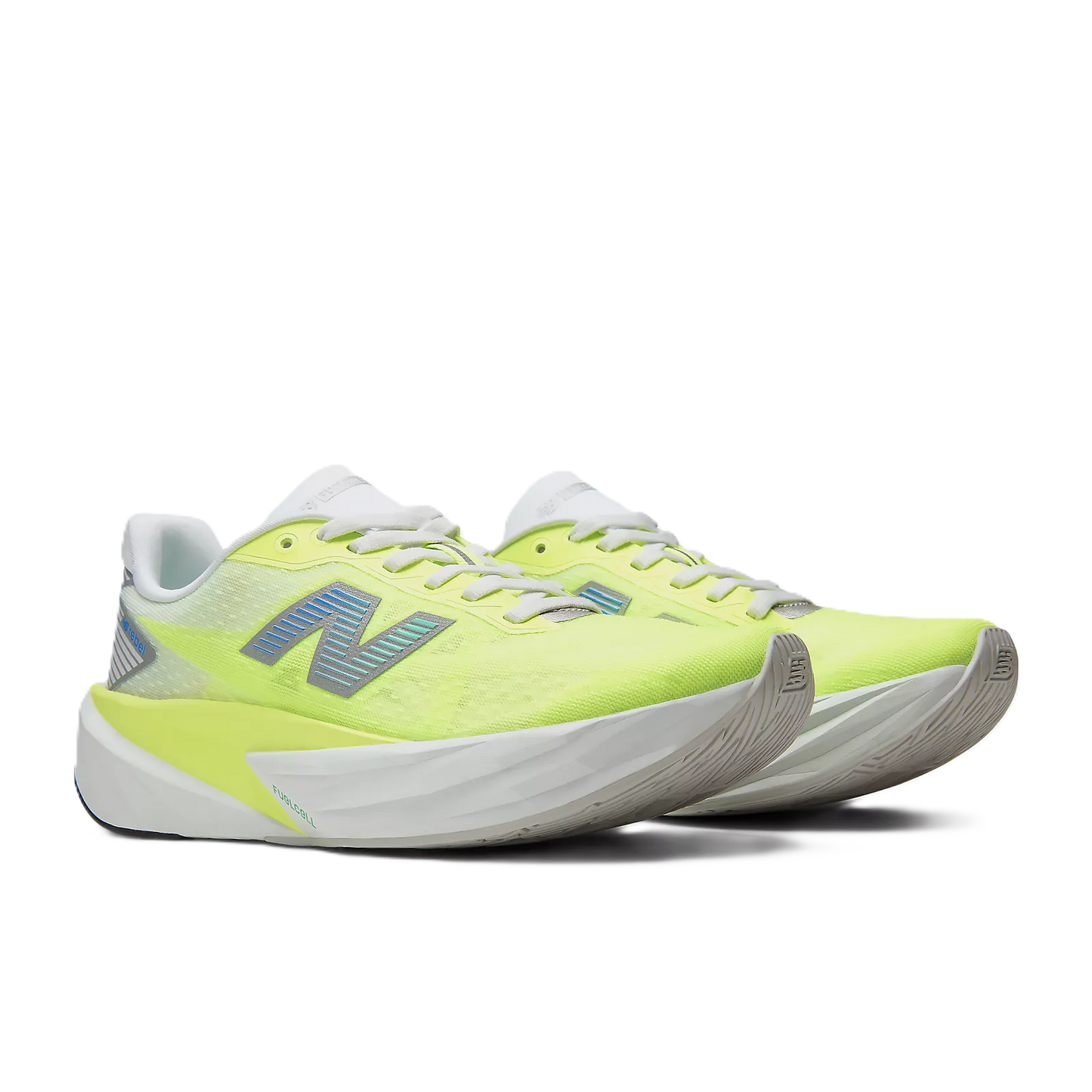 Damen-Neutrallaufschuhe von New Balance Rebel v5, seitliche Ansicht mit atmungsaktivem Mesh und flexibler Laufsohle