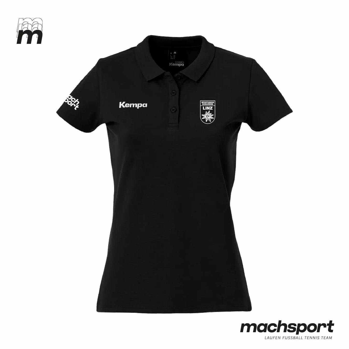 Sportunion Edelweiss Linz Handball Poloshirt Damen funktionell - Schwarz
