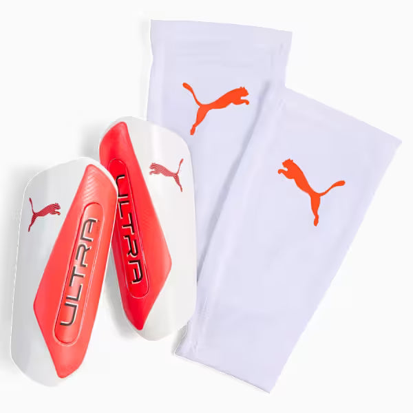 Puma Schienbeinschoner Ultra Twist Sleeve, Puma White-Ultra Red