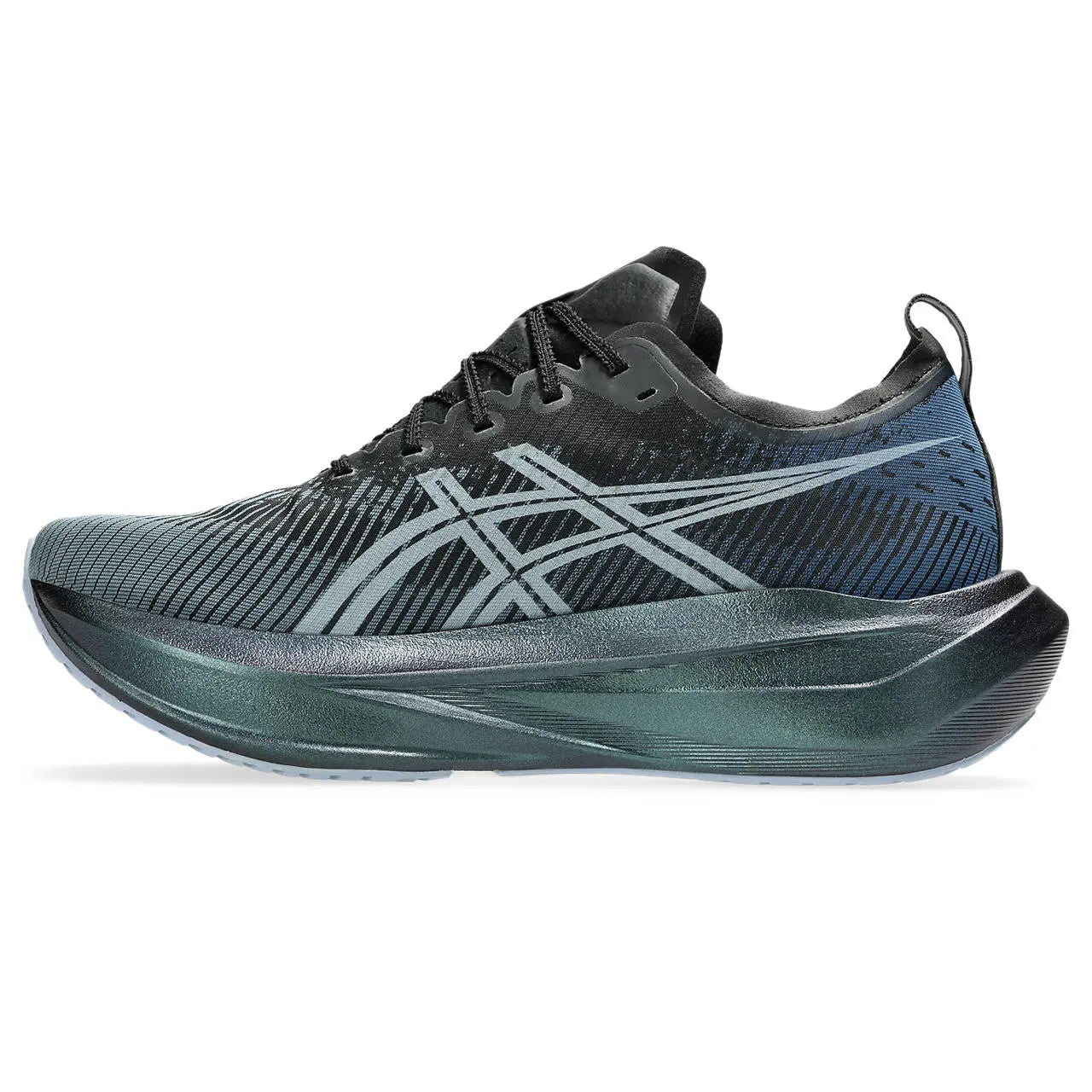 Asics Laufschuhe Megablast, neutrale Straßenlaufschuhe mit maximalem Bounce für schnell, black/white - machsport