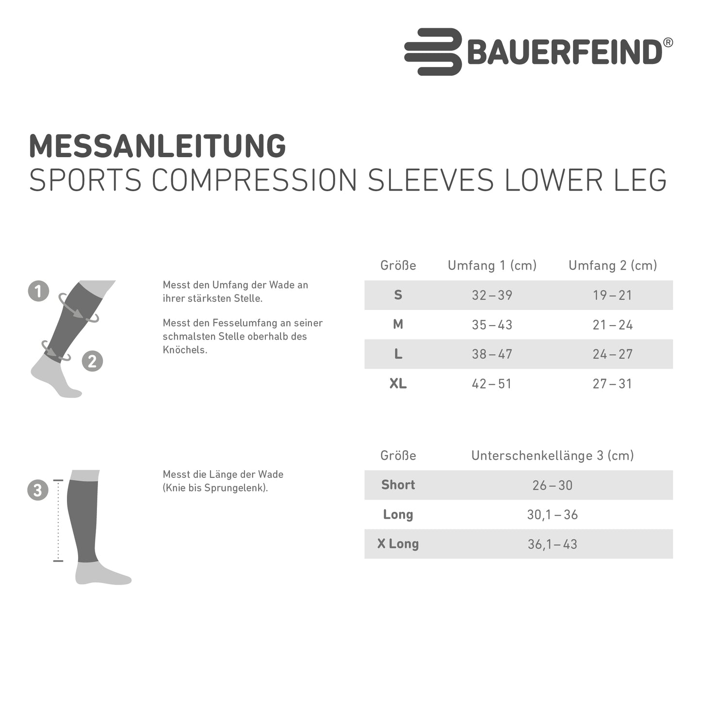 BAUERFEIND Sports Compression Sleeves lower leg long - machsport