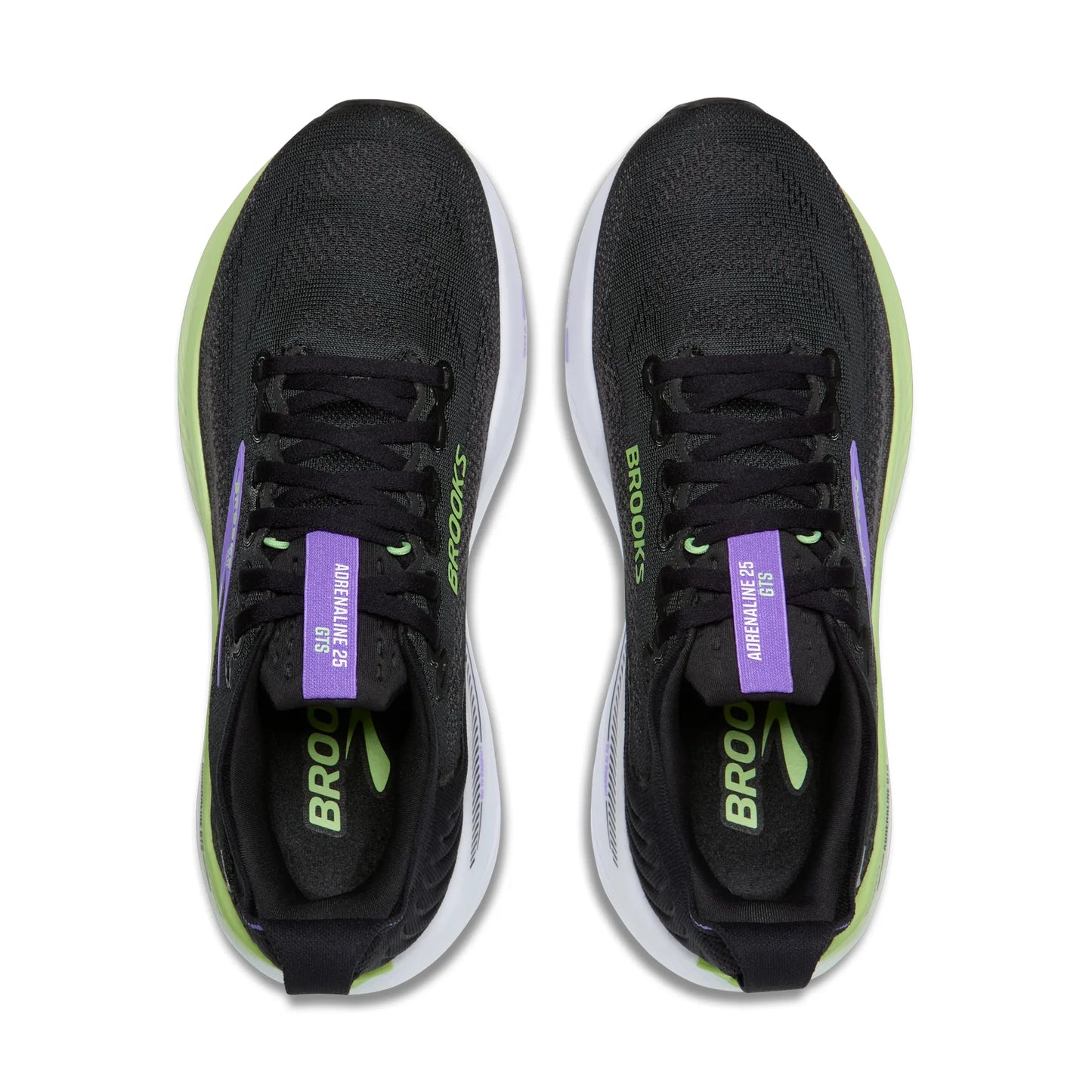 Brooks Damenlaufschuhe Adrenaline GTS 25 Black/Blackened Pearl/Purple, Stabilitätsschuh mit GuideRails Support