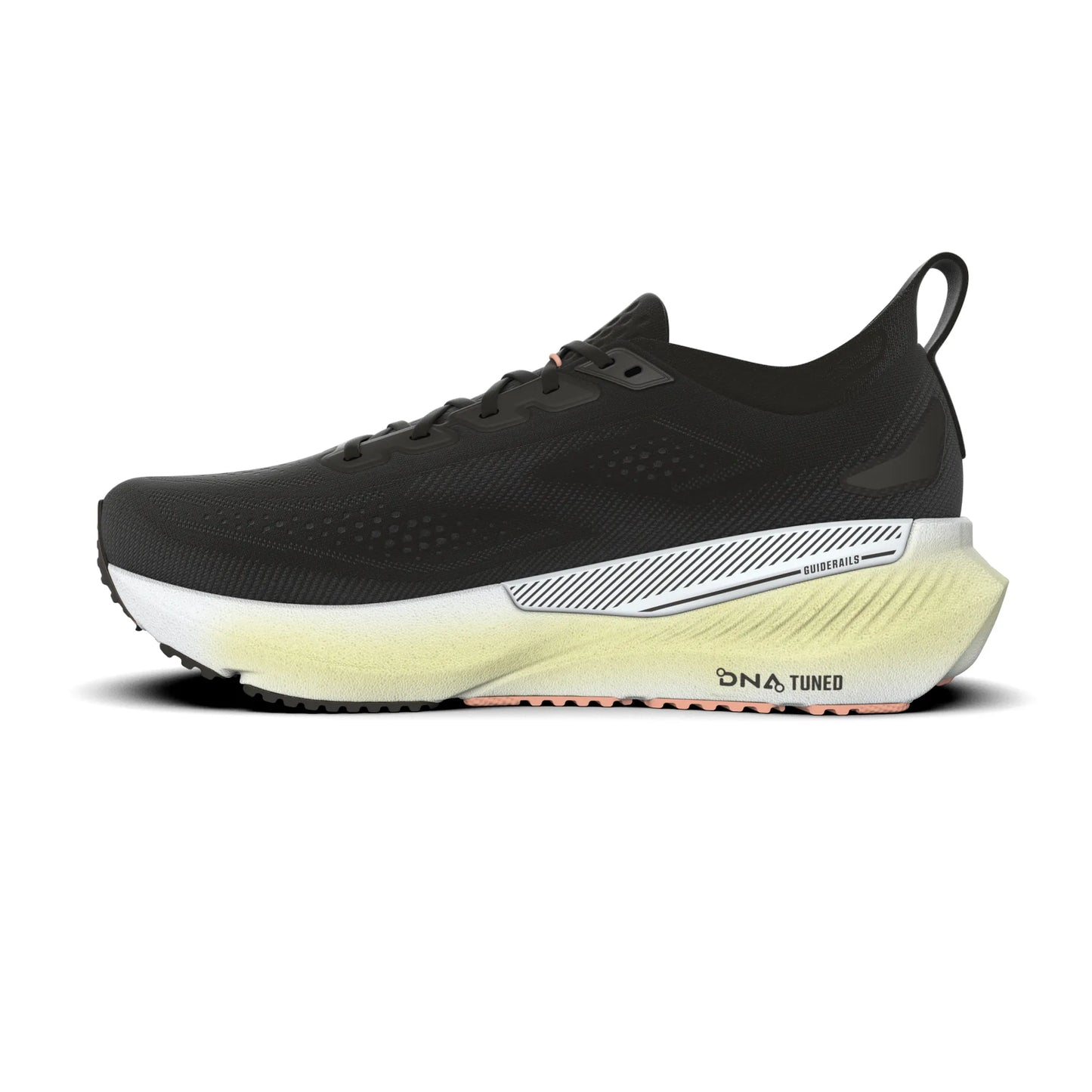 Brooks Damenlaufschuhe Glycerin GTS 23 Black/Peach/Nightlife, Stabilitätsschuh mit GuideRails Support