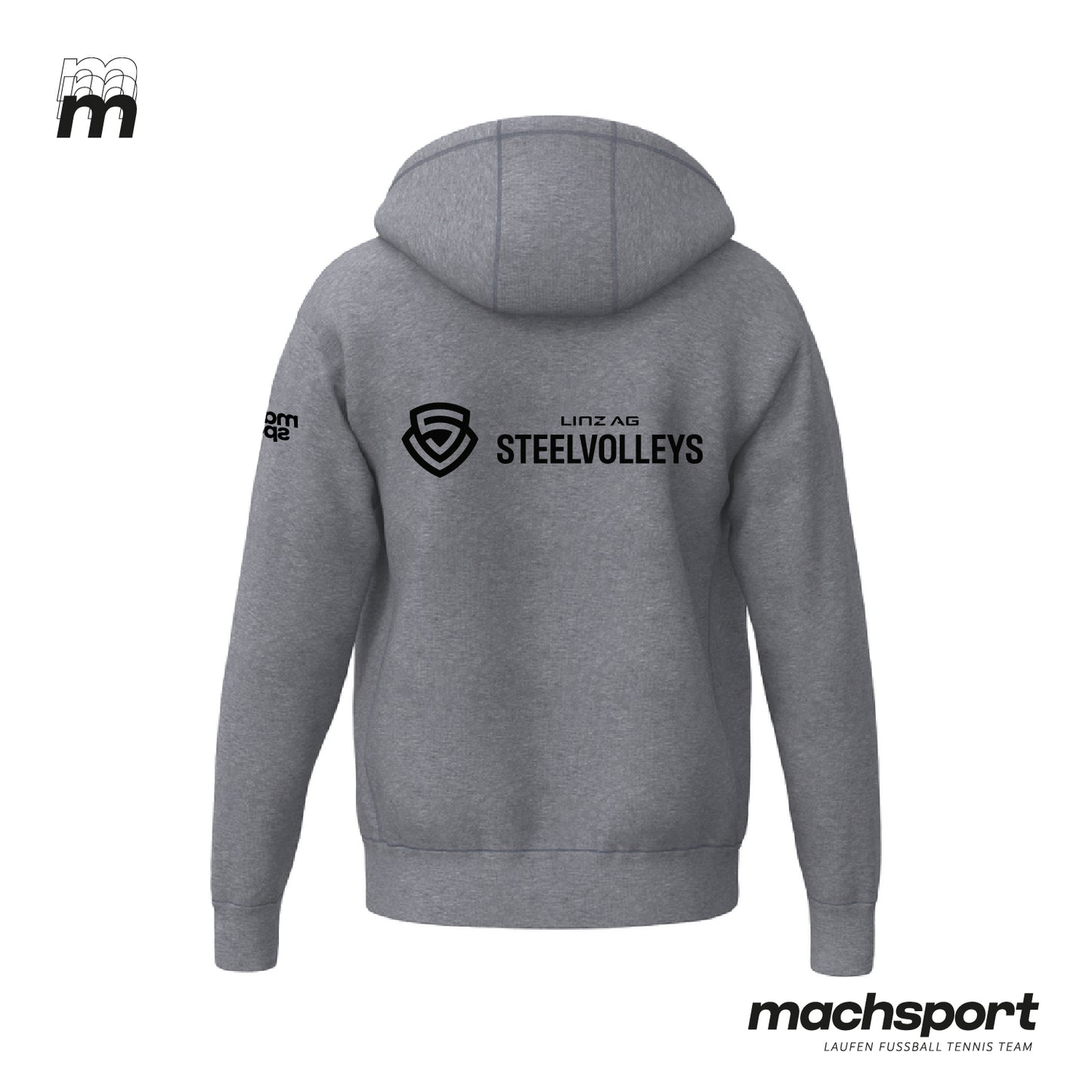 LINZ AG Steelvolleys Zip-Hoody grau - machsport