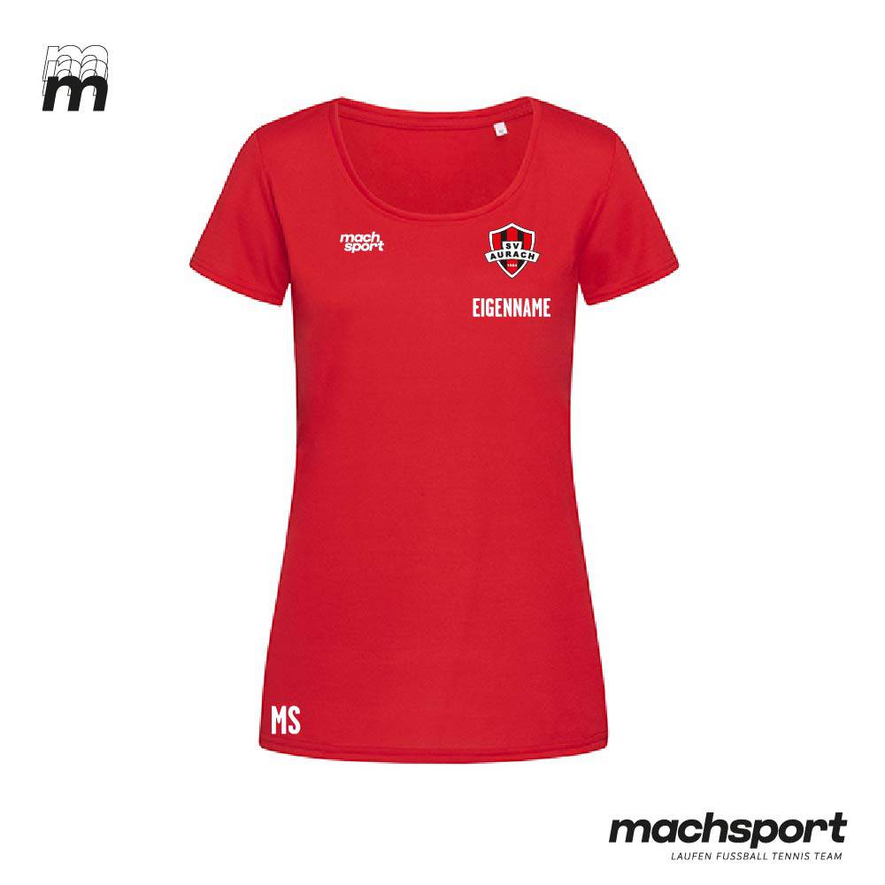 SV Aurach Turnen T-Shirt Damen rot - machsport