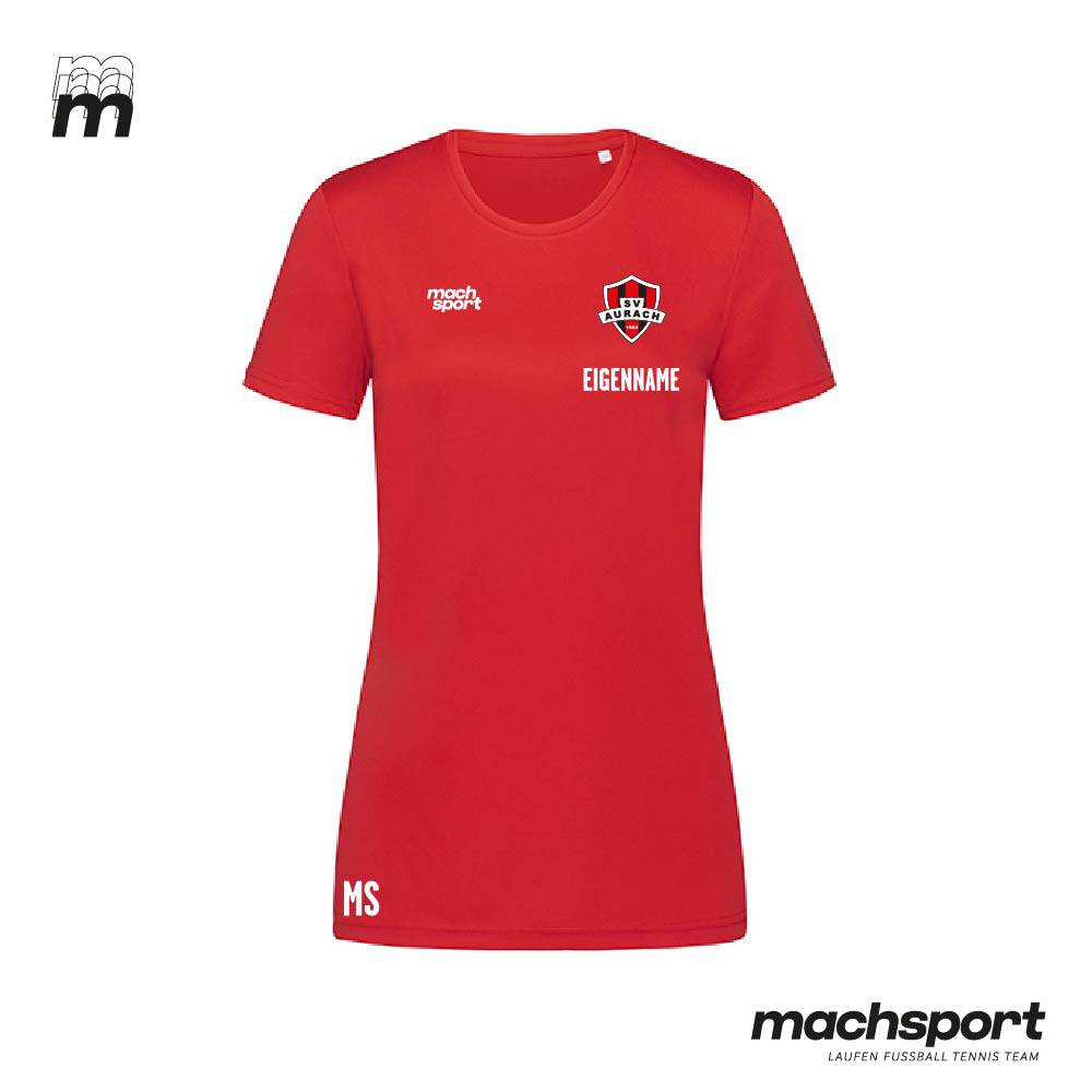 SV Aurach Turnen Sport Shirt Damen rot - machsport