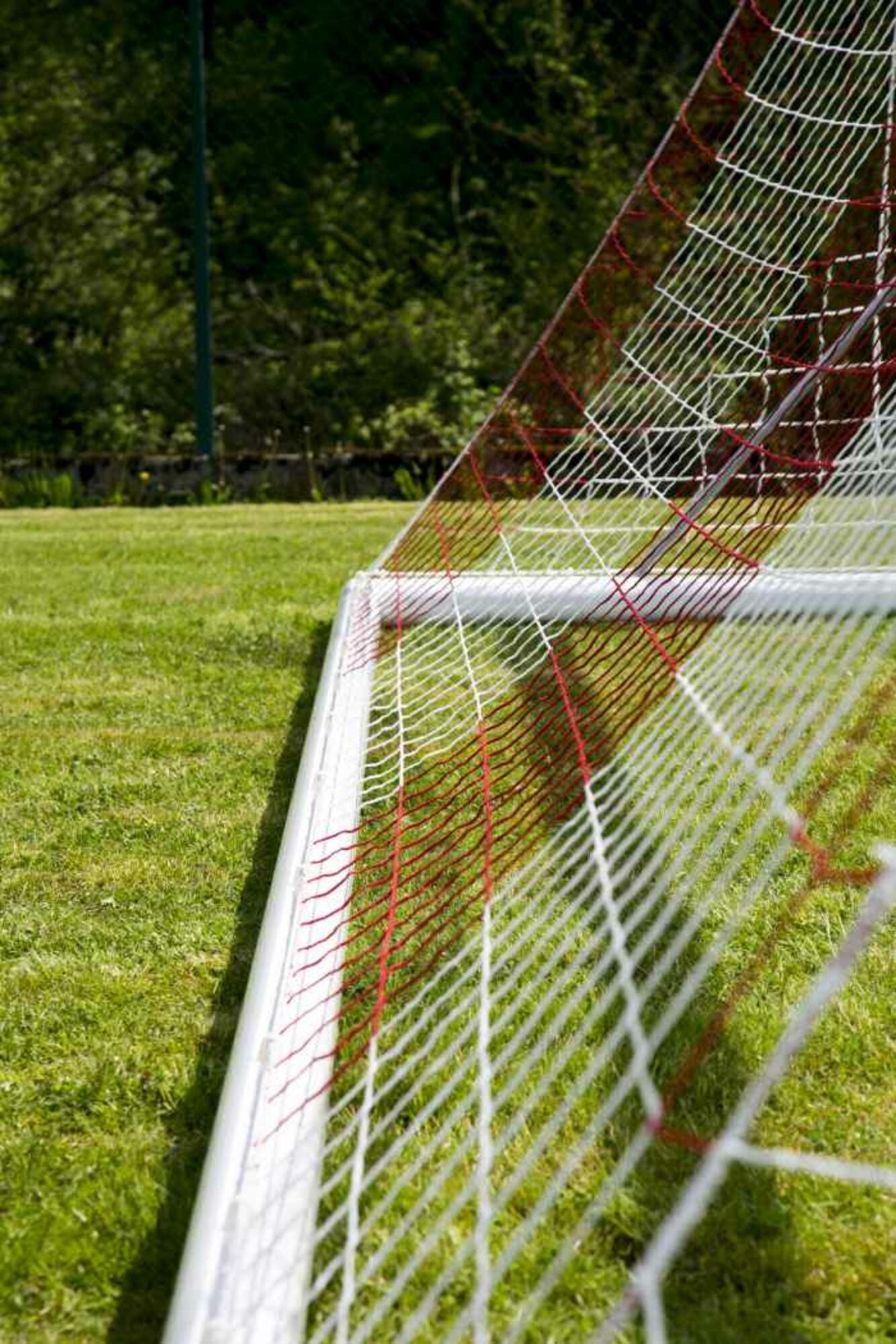 Powershot Fußballnetz 5 x 2 m Rot/Weiß - machsport