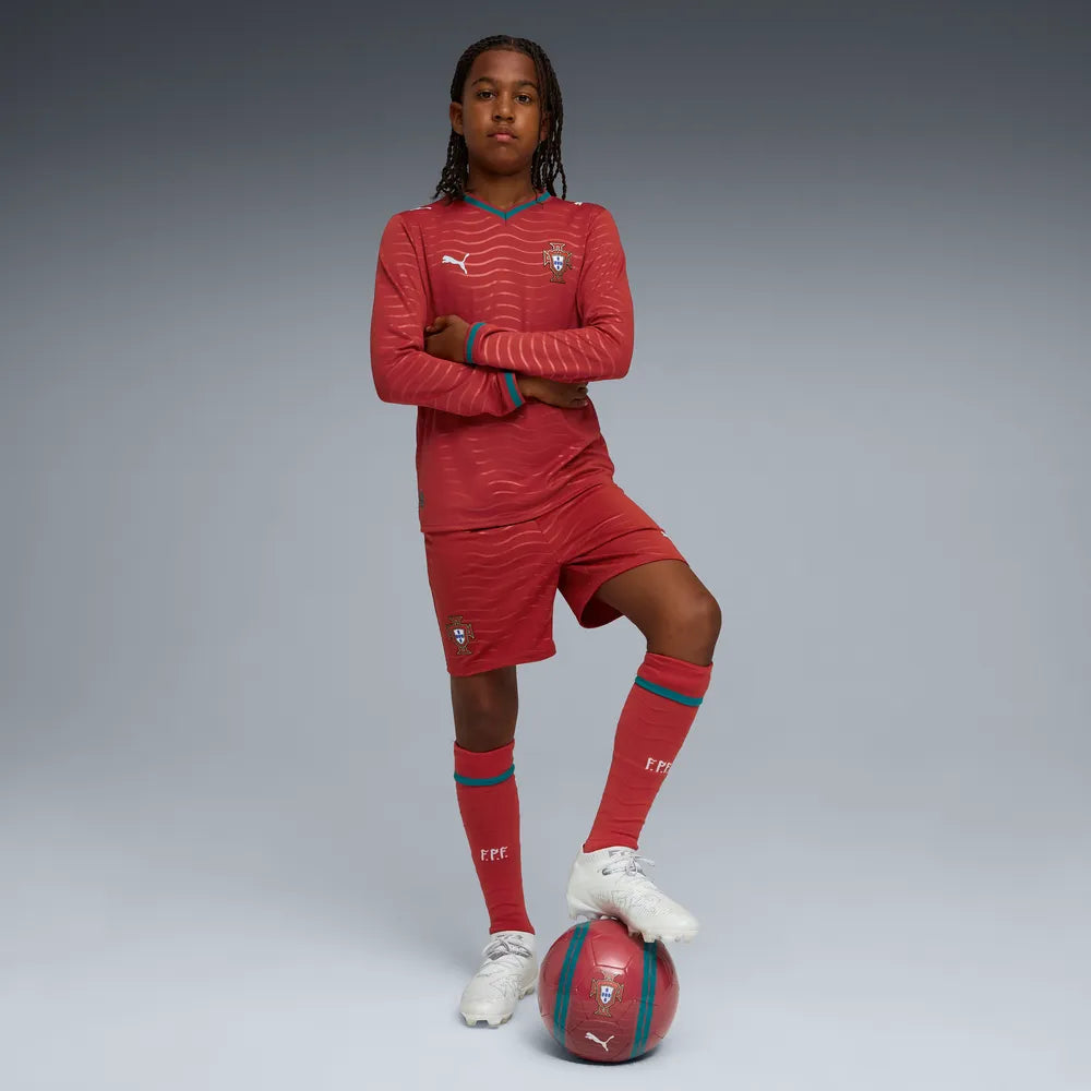 Portugal Kinderfußballshort Replica 2026, Matchshorts mit dryCELL für Spiel, Training und Fan Einsatz - machsport