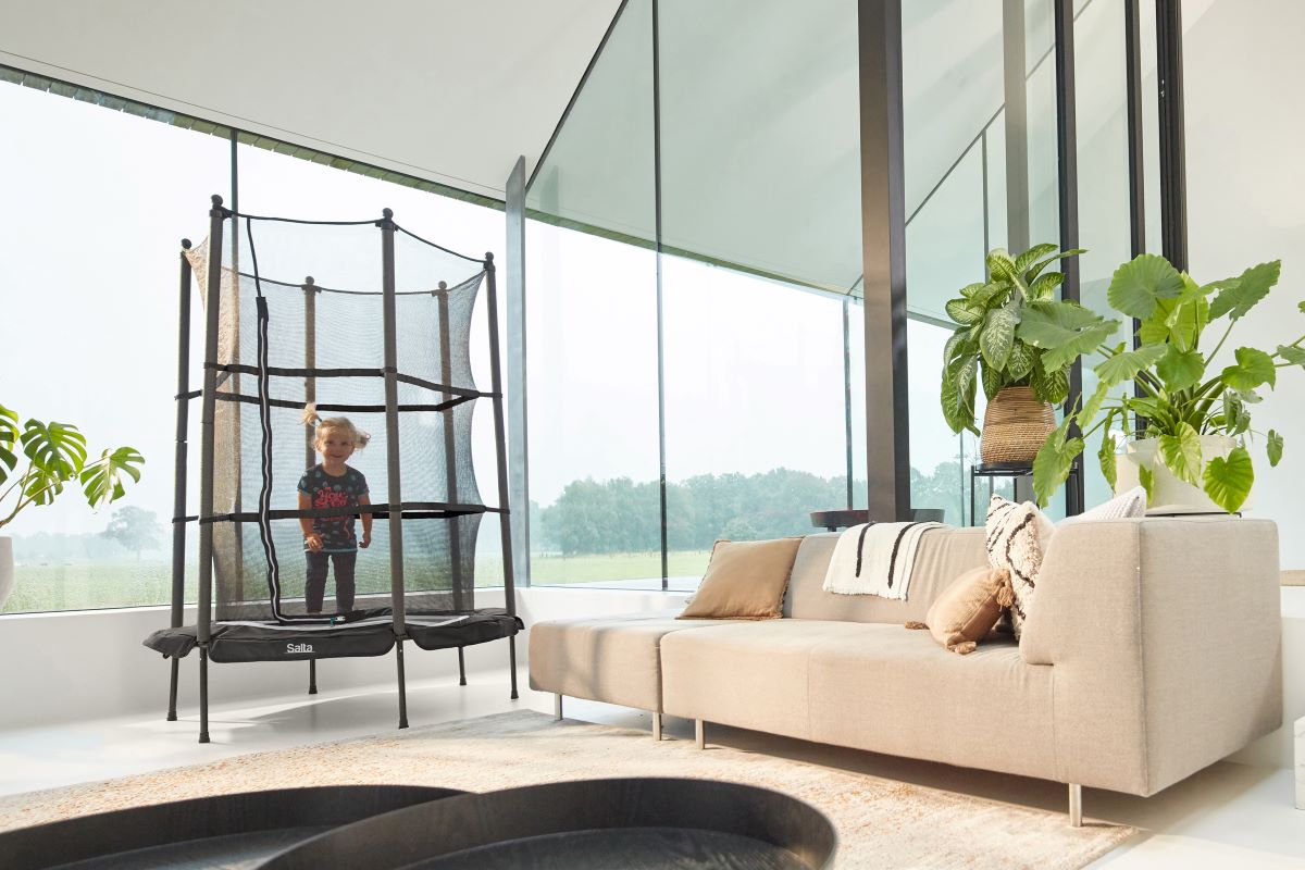 Salta Trampolin Junior - 140cm - Rund Schwarz Bild 6