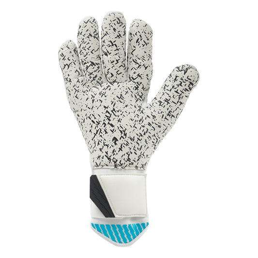 Uhlsport Torwarthandschuhe FM Cybertec Supergrip+ Finger Surround – Rückansicht – blau / 9,5