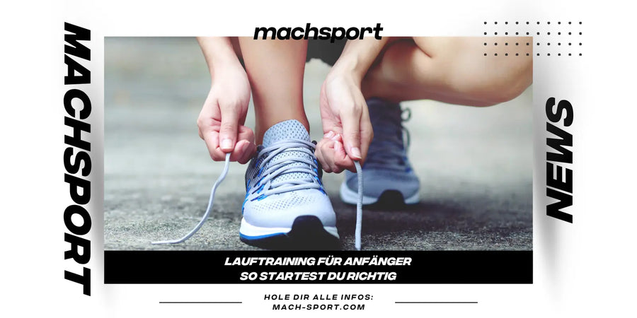 Läuferin bindet sich Laufschuhe auf der Straße