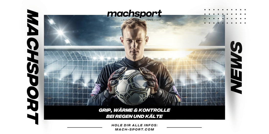 Tormann mit Ball und Handschuhen