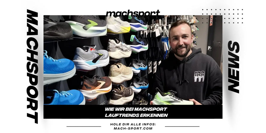 Philipp Greindl - Mitarbeiter von machsport präsentiert Schuhe
