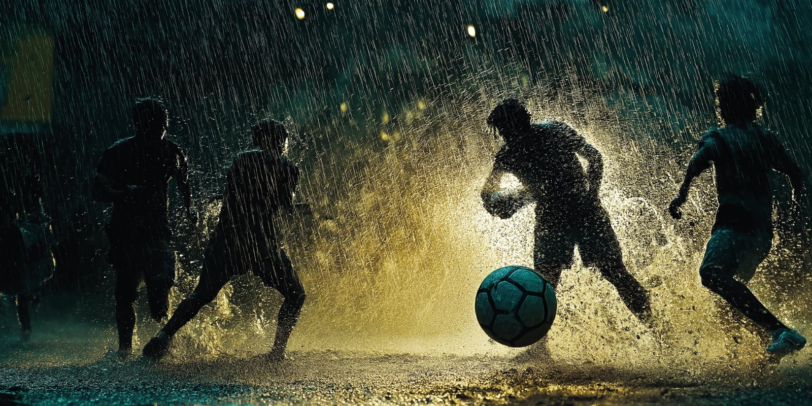 Fußball bei Regen
