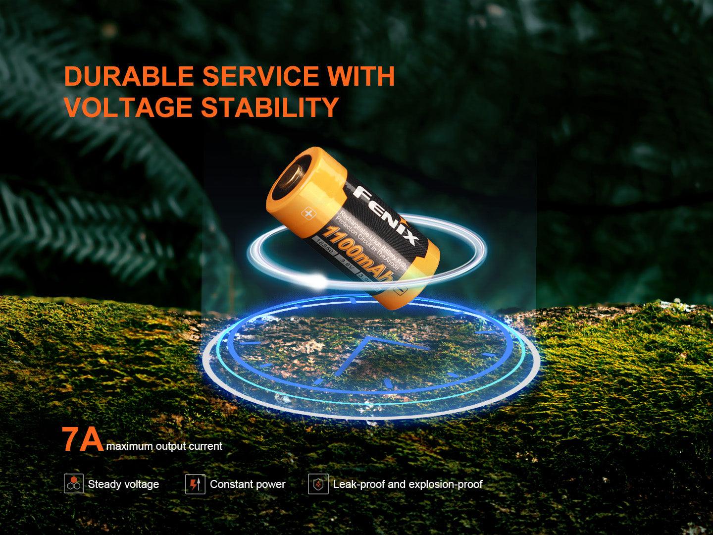 Fenix ARB-L18-1100 - Wiederaufladbarer 18350 Li-Ion-Akku (1100 mAh)