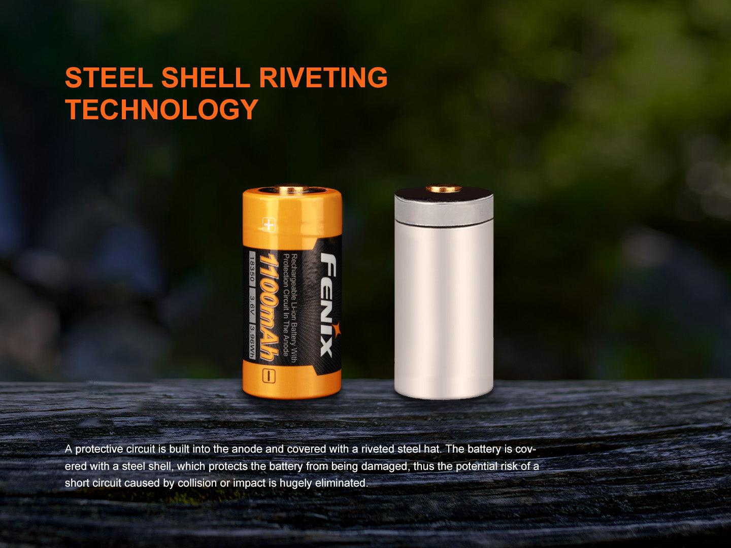 Fenix ARB-L18-1100 - Wiederaufladbarer 18350 Li-Ion-Akku (1100 mAh)