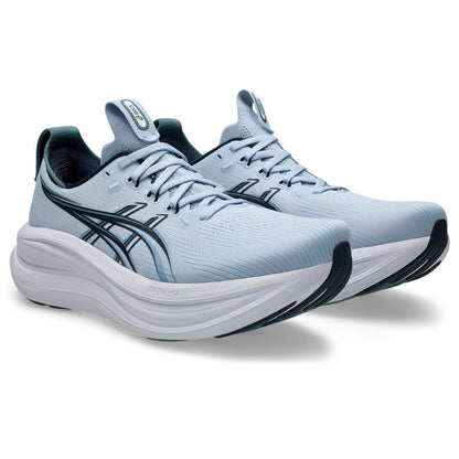 Asics Herrenlaufschuhe Gel-Nimbus 28 Solid Air/Midnight, neutraler Komfort-Laufschuh mit maximaler Dämpfung