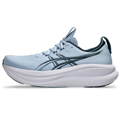 Asics Herrenlaufschuhe Gel-Nimbus 28 Solid Air/Midnight, neutraler Komfort-Laufschuh mit maximaler Dämpfung