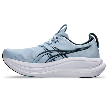Asics Herrenlaufschuhe Gel-Nimbus 28 Solid Air/Midnight, neutraler Komfort-Laufschuh mit maximaler Dämpfung