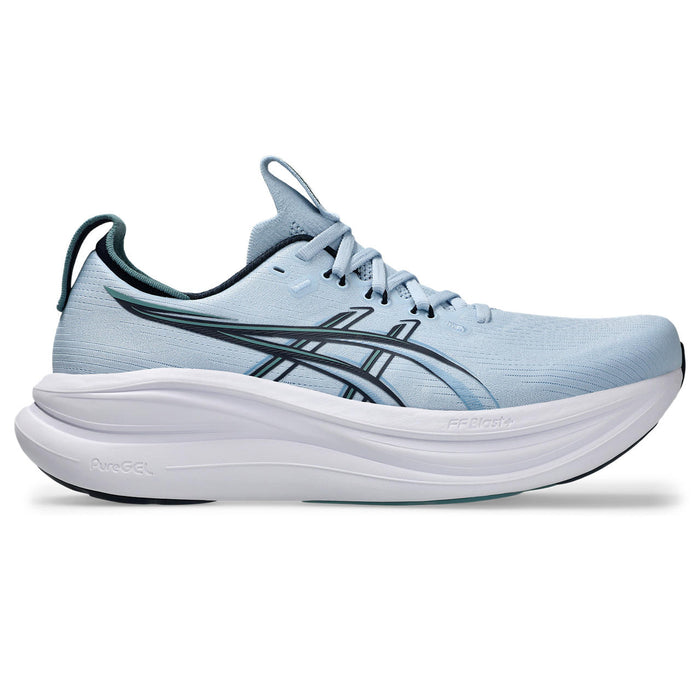 Asics Herrenlaufschuhe Gel-Nimbus 28 Solid Air/Midnight, neutraler Komfort-Laufschuh mit maximaler Dämpfung