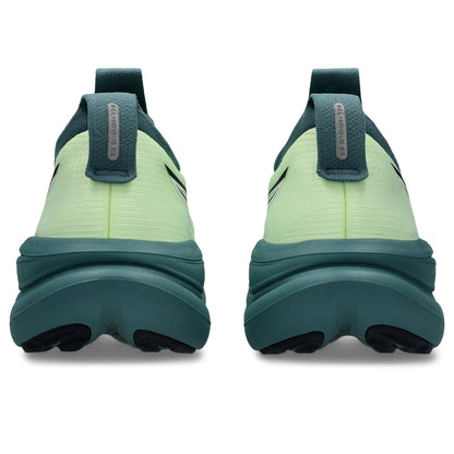 Asics Herrenlaufschuhe GEL-Nimbus 28 Illuminate Yellow/Foggy Teal, neutraler Komfort-Laufschuh mit maximaler Dämpfung