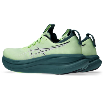 Asics Herrenlaufschuhe GEL-Nimbus 28 Illuminate Yellow/Foggy Teal, neutraler Komfort-Laufschuh mit maximaler Dämpfung