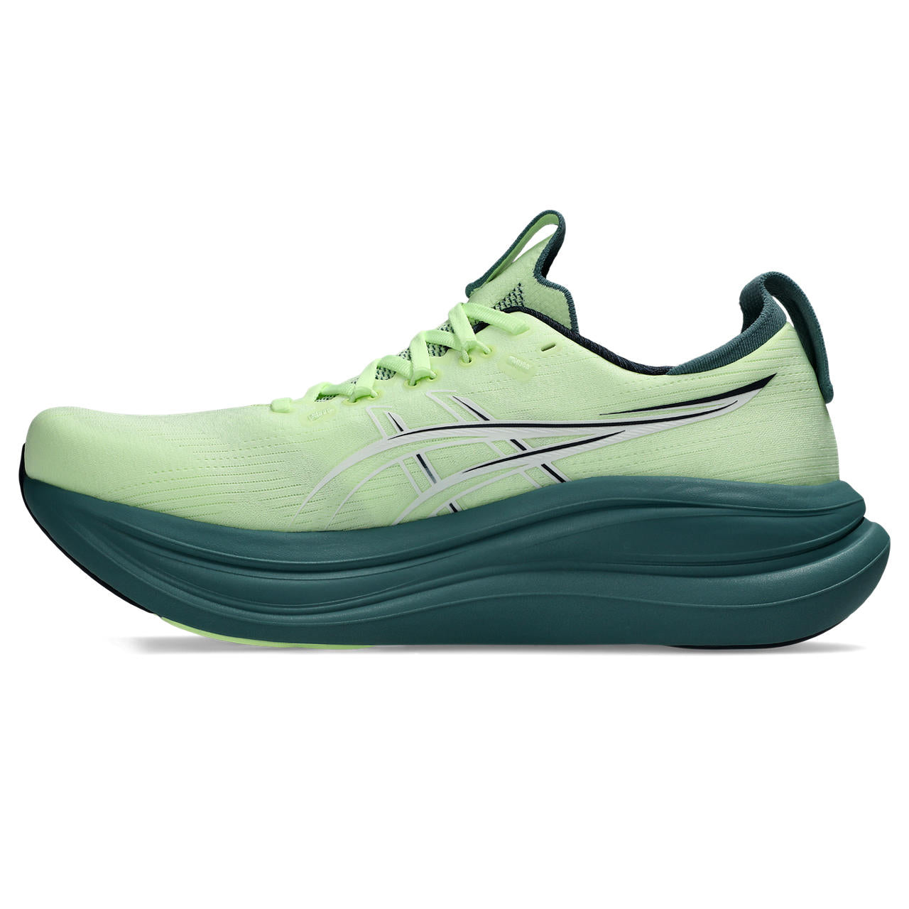 Asics Herrenlaufschuhe GEL-Nimbus 28 Illuminate Yellow/Foggy Teal, neutraler Komfort-Laufschuh mit maximaler Dämpfung – Bild 