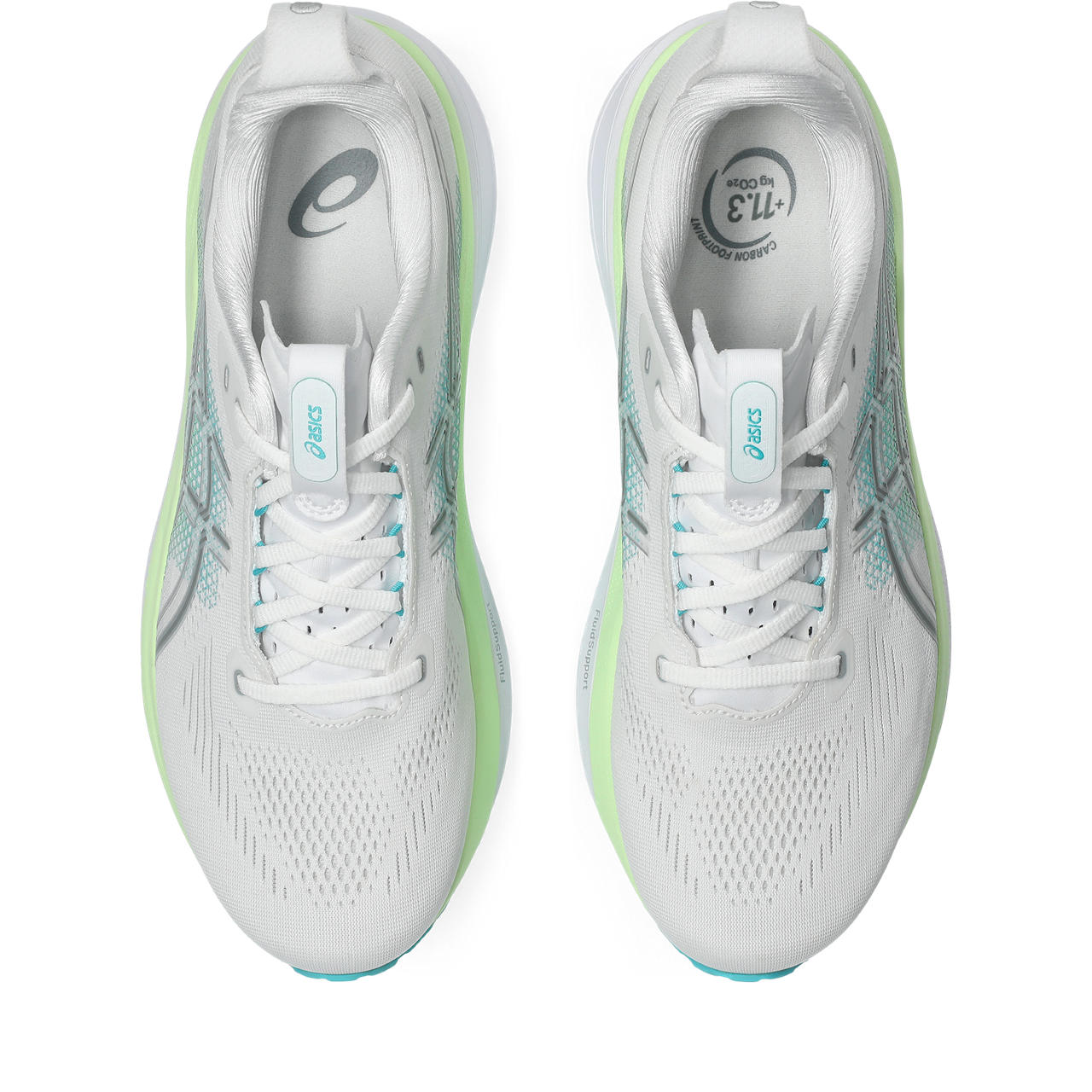 Asics Herrenlaufschuhe Gel-Kayano 33, White/Energy Aqua