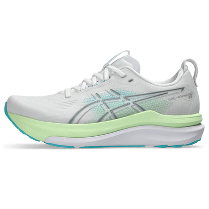 Asics Herrenlaufschuhe Gel-Kayano 33, White/Energy Aqua