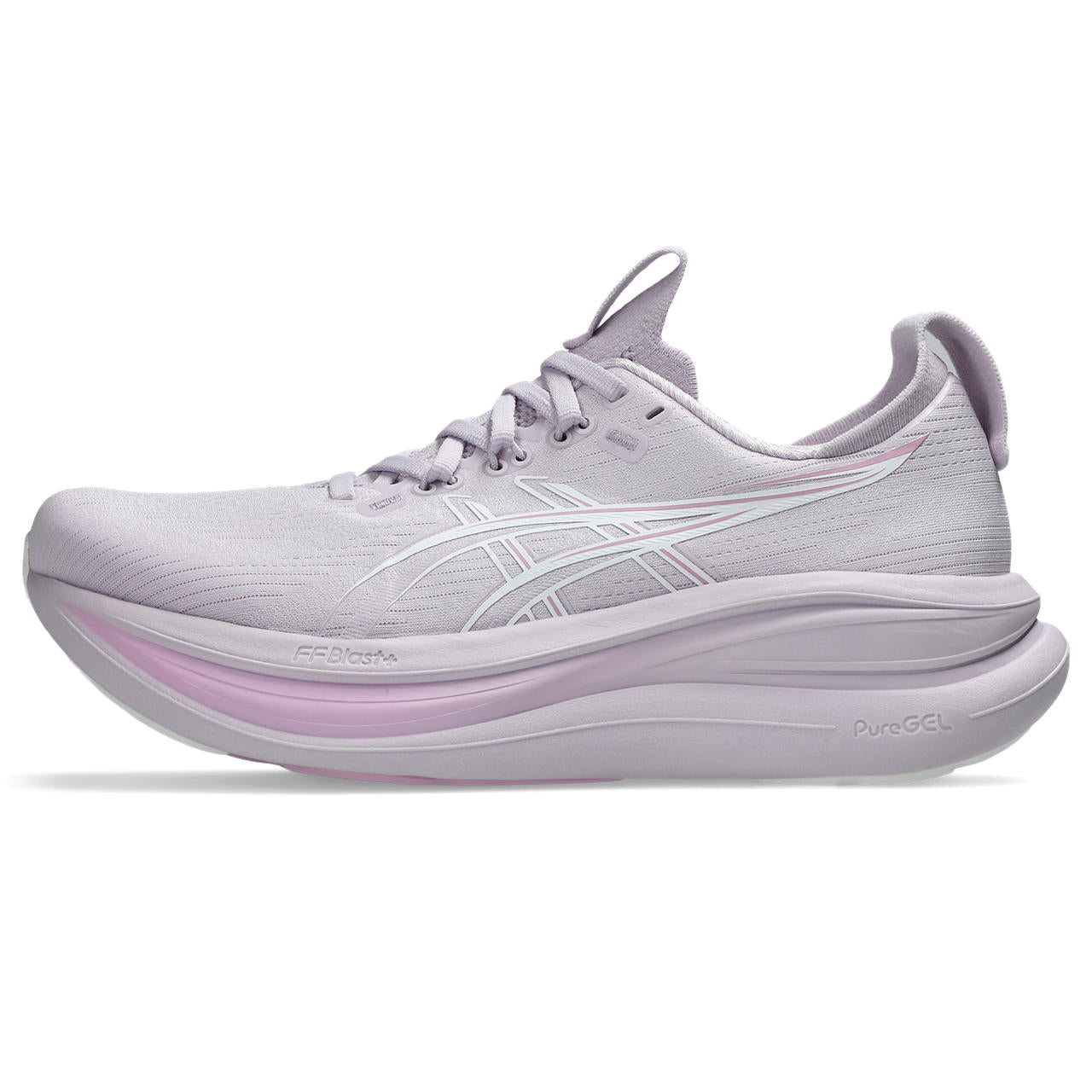 Asics Damenlaufschuhe Gel-Nimbus 28 Dahlia/White, neutraler Komfort-Laufschuh mit maximaler Dämpfung