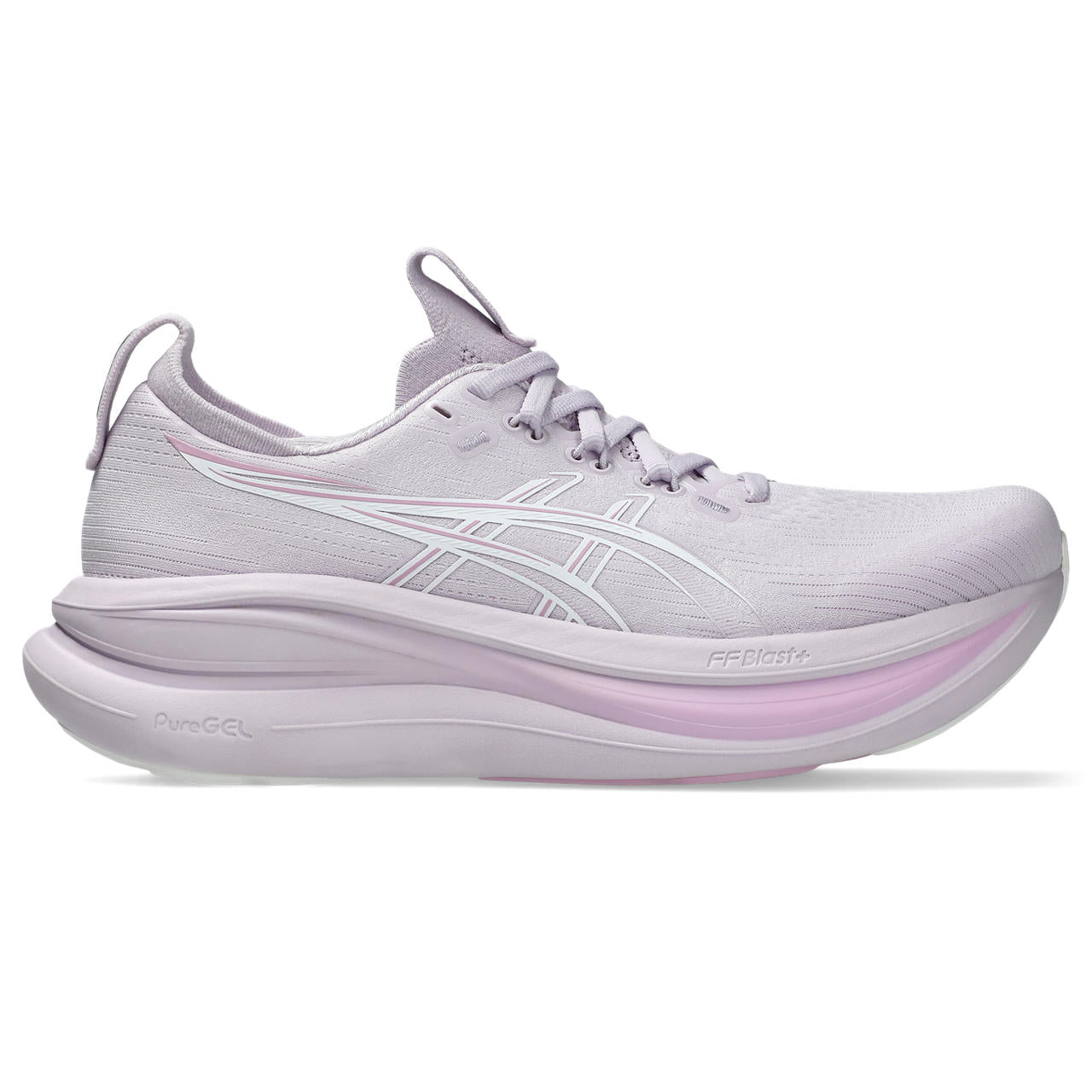 Asics Damenlaufschuhe Gel-Nimbus 28 Dahlia/White, neutraler Komfort-Laufschuh mit maximaler Dämpfung