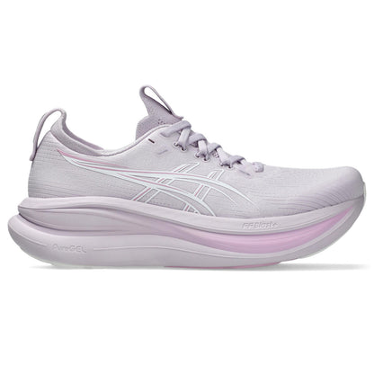 Asics Damenlaufschuhe Gel-Nimbus 28 Dahlia/White, neutraler Komfort-Laufschuh mit maximaler Dämpfung
