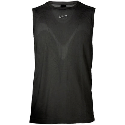 UYN Herrenlaufshirt Running Kymra ärmellos Schwarz, leichtes Running Top mit atmungsaktiver Strickstruktur
