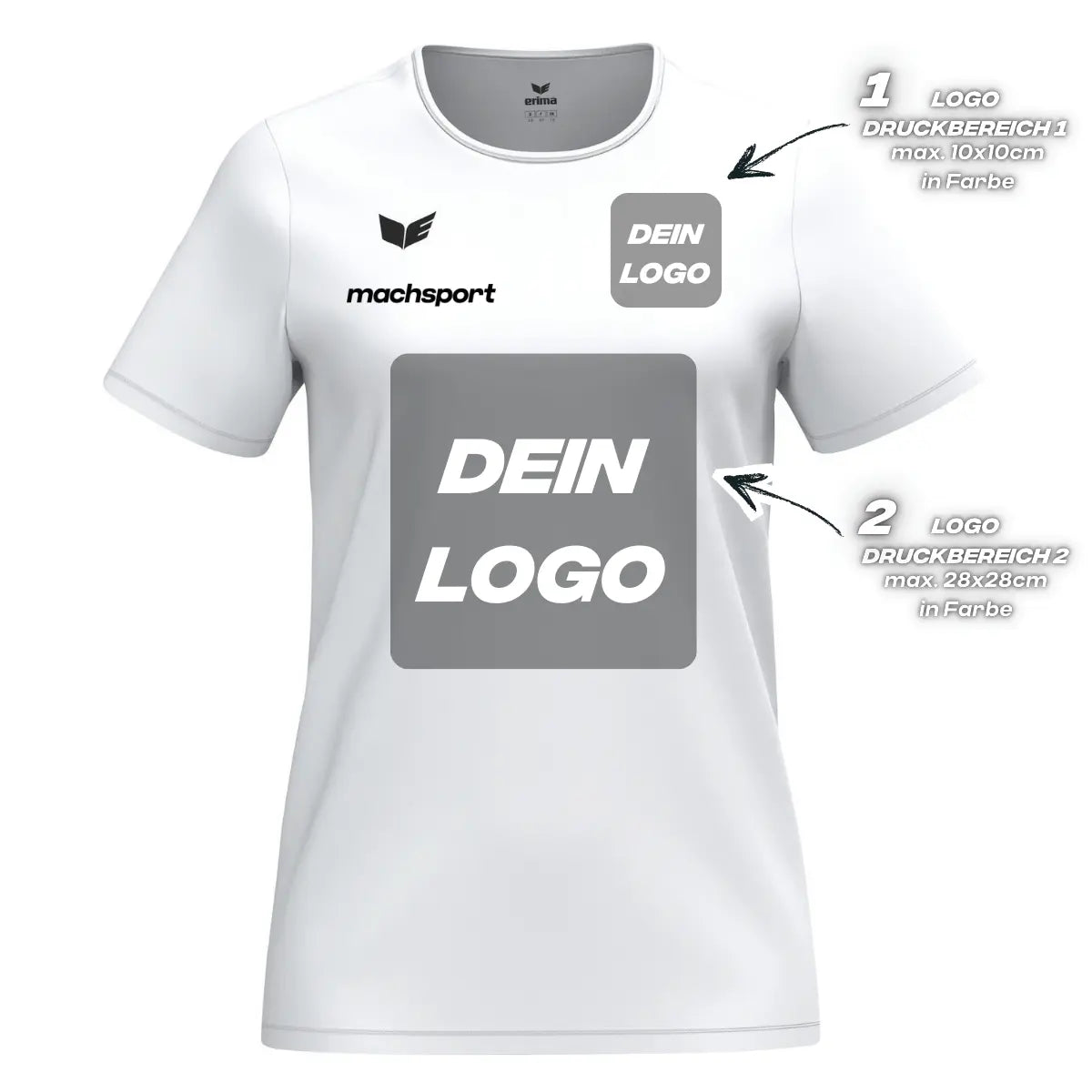 Erima Damenlaufshirt Intro Funktionsteamshirt, new white - machsport – Bild 