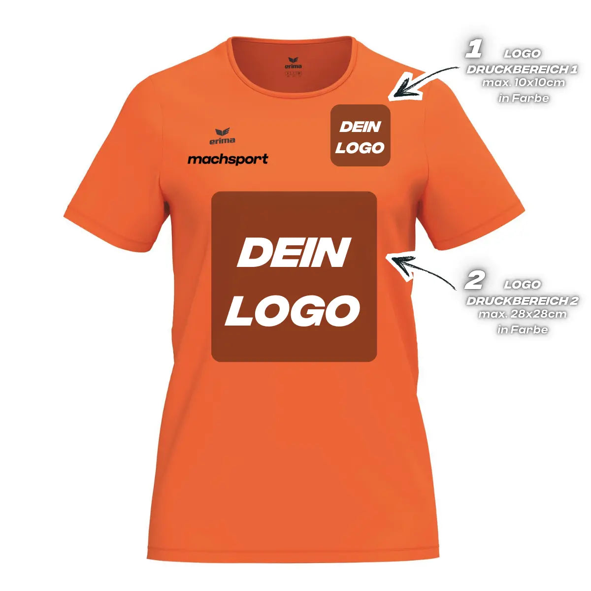 Erima Damenlaufshirt Intro Funktionsteamshirt, orange - machsport – Bild 