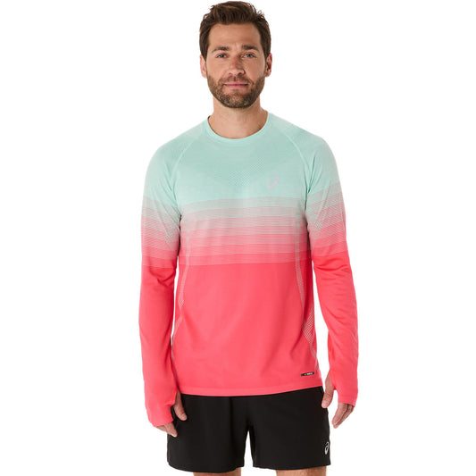 Asics Herrenlaufshirt Seamless LS Top – koralle / M
