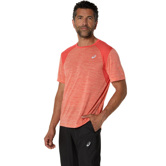 Asics Herrenlaufshirt Road SS Top – koralle / S