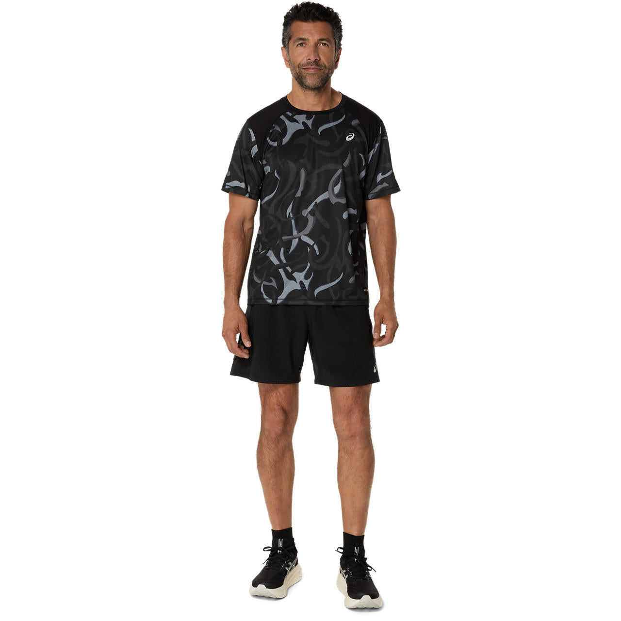 Asics Herrenlaufshirt Road All Over Print SS Top - machsport – Bild 