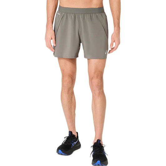 Asics Herrenlaufshort Road 5IN, truffle grey – Khaki / S