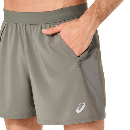 Asics Herrenlaufshort Road 5IN, truffle grey