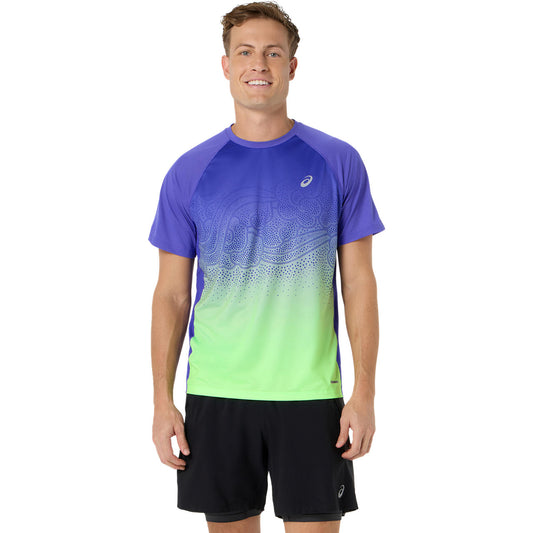 Asics Herrenlaufshirt Road Fade SS Top – lila / M