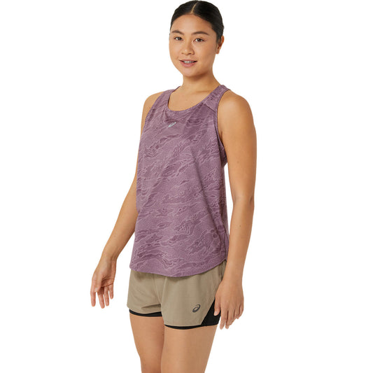 Asics Damenlaufshirt Road All Over Print Tank – violett / 38