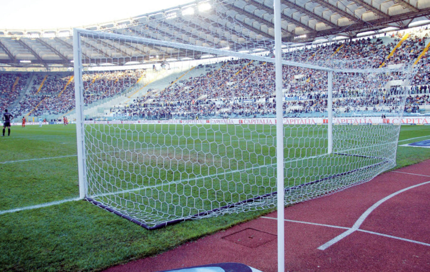 Powershot Fußballtor - Großfeld - in Bodenhülsen stehend